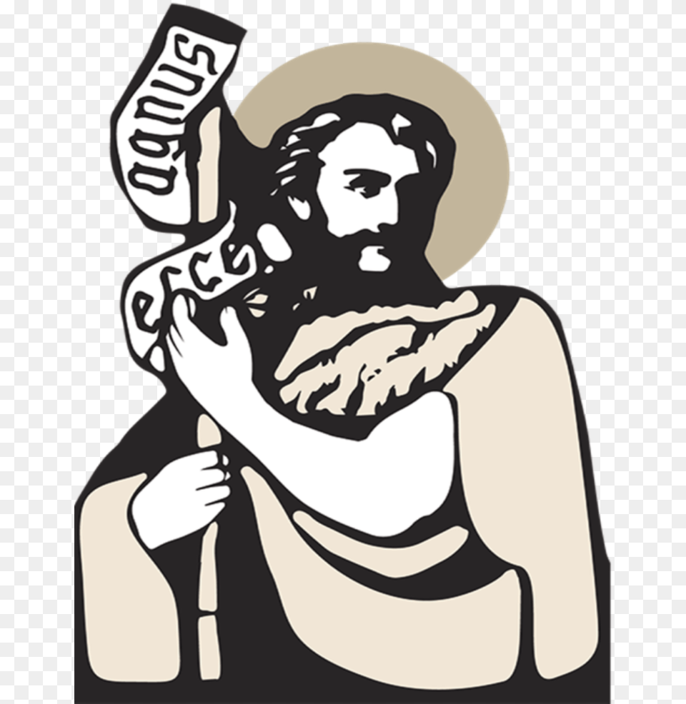 Saint John The Baptist Cartoon Clipart Line Art St John The Baptist, Person, Stencil, Face, Head Free Transparent Png