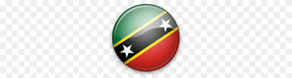 Saint Kitts And Nevis Flag Icon, Badge, Logo, Sphere, Symbol Free Png