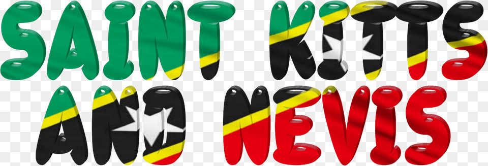 Saint Kitts And Nevis Lettering With Flag Clipart, Water, Sea, Outdoors, Nature Free Png