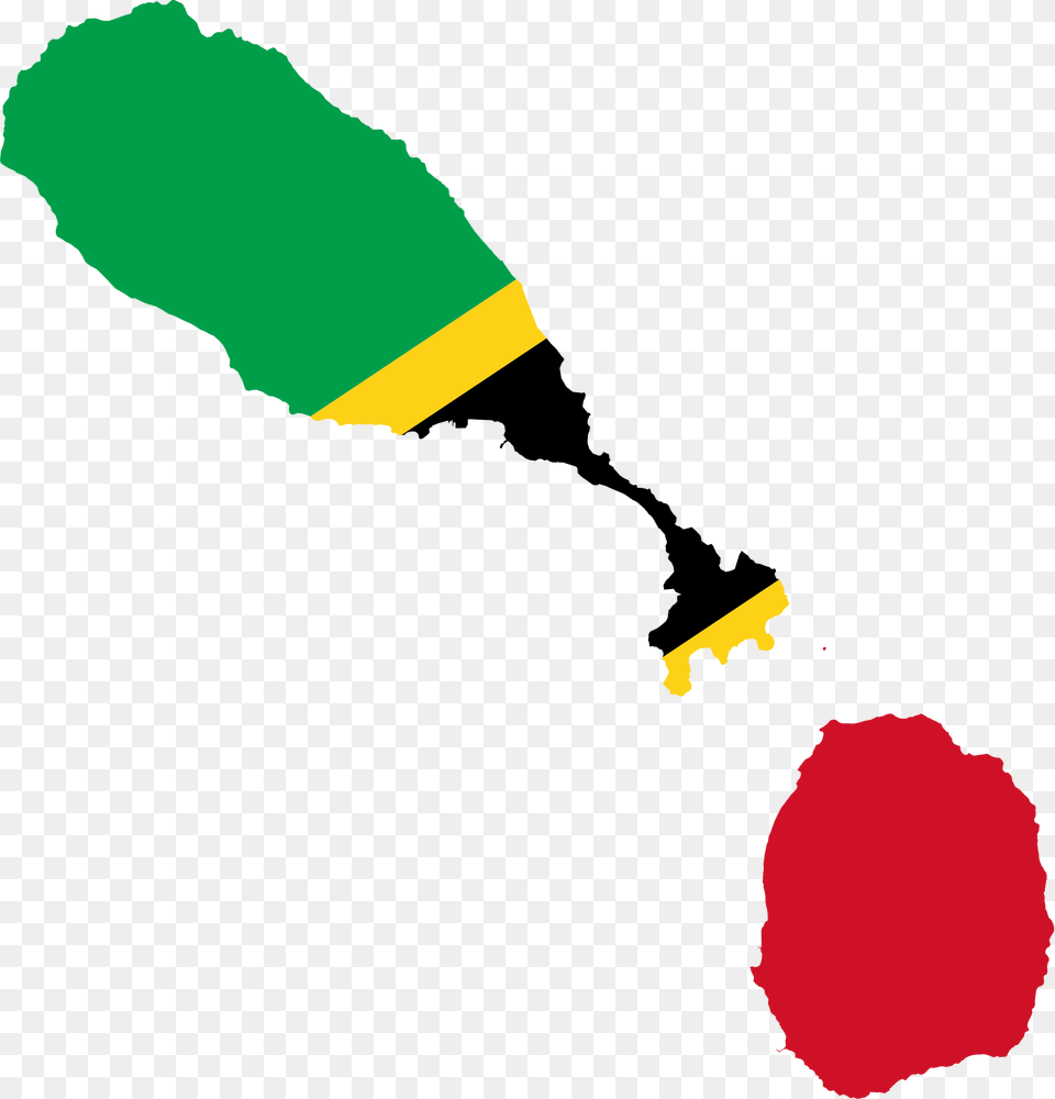 Saint Kitts And Nevis St Kitts Flag With Map, Person, Marker, Brush, Device Png Image
