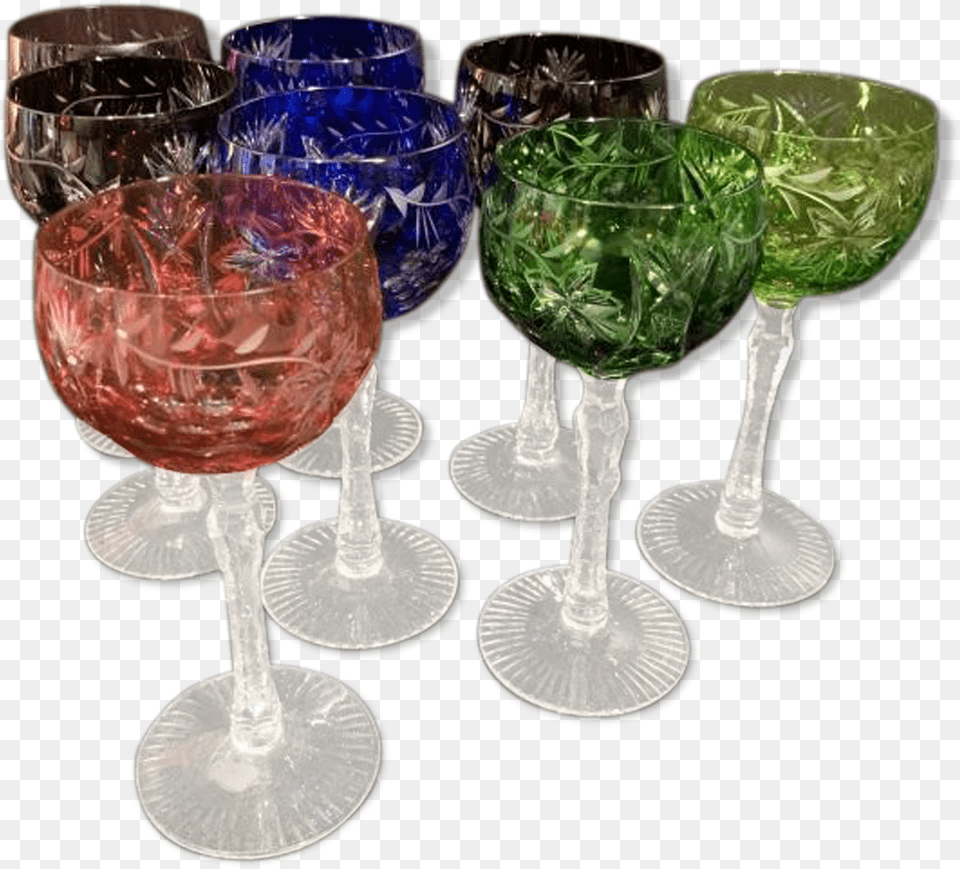 Saint Louis Baccarat Colored Crystal Wine Glasses Champagne Stemware, Alcohol, Beverage, Glass, Goblet Png