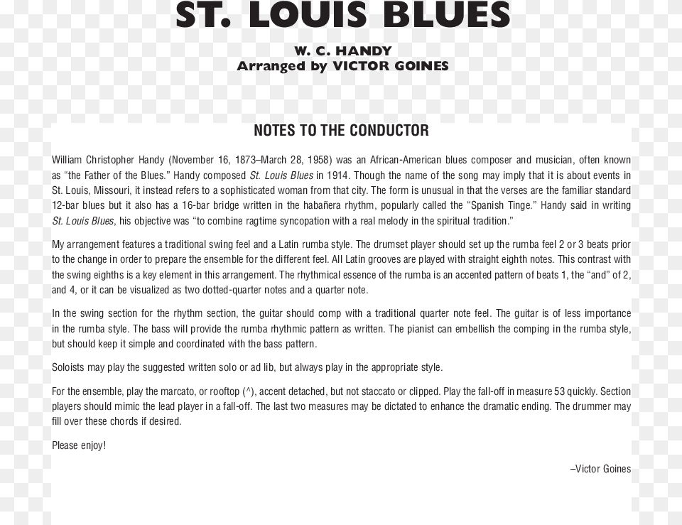 Saint Louis Blues Thumbnail Blues Go Marching In St Louis Blues, Letter, Page, Text, Advertisement Png Image