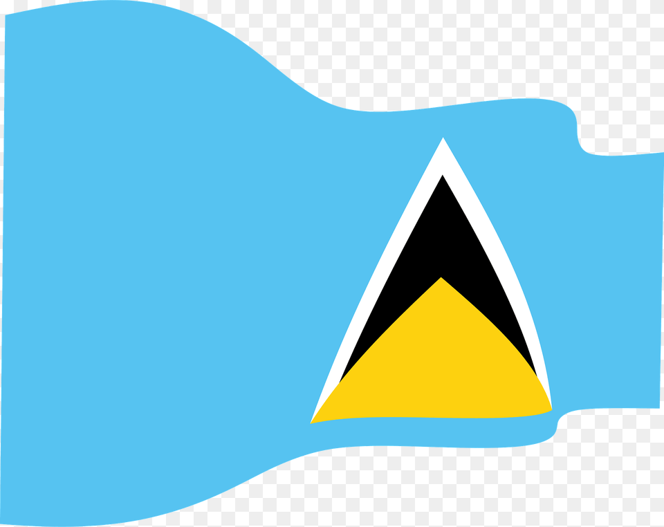 Saint Lucia Wavy Flag Clipart, Triangle, Nature, Outdoors Free Transparent Png