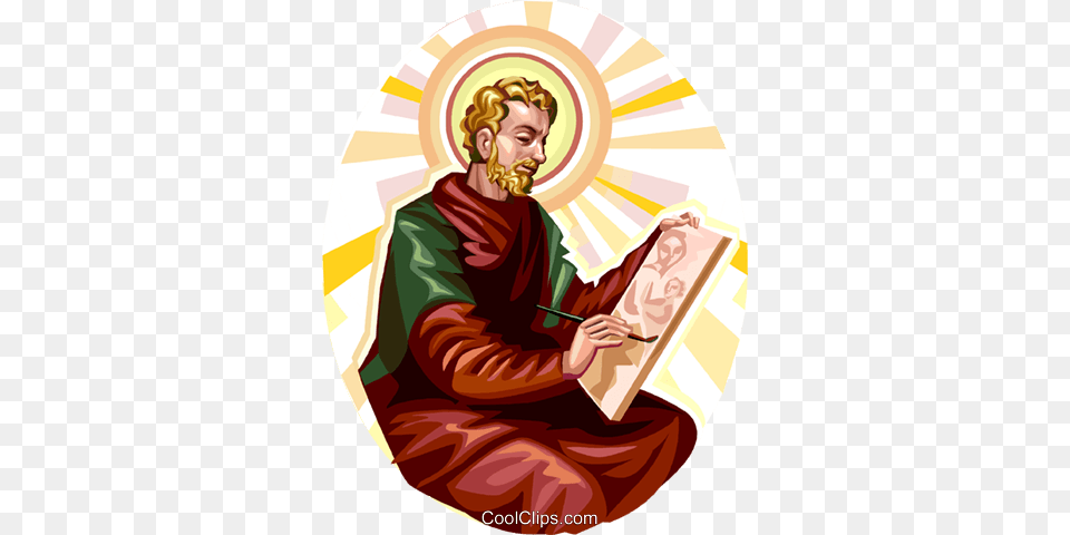 Saint Luke Royalty Vector Clip Art Illustration Santo Sao Lucas, Reading, Person, Painting, Photography Free Png Download