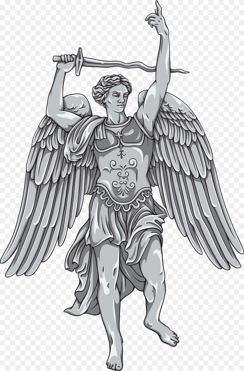 Saint Michael Clipart San Miguel Arcangel Vector, Angel, Adult, Female, Person Png