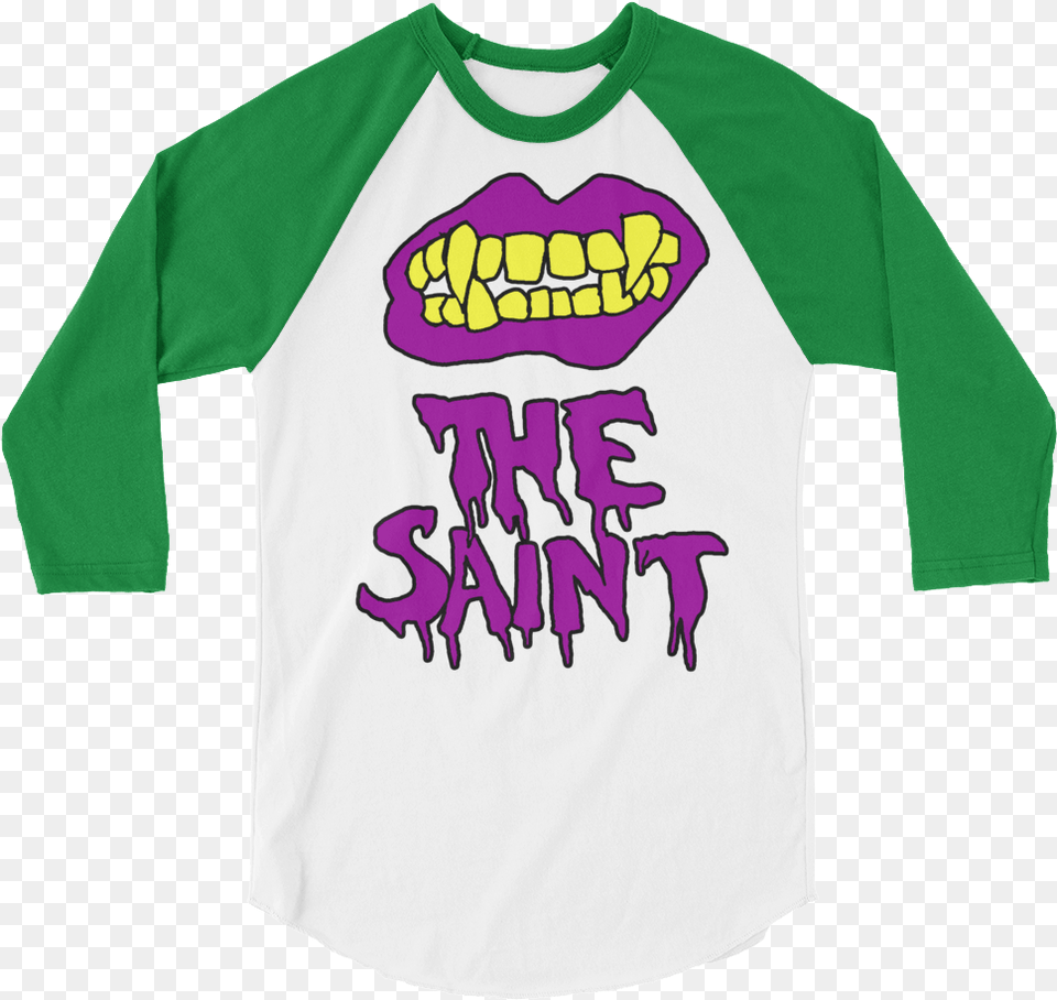 Saint Mouth Mardi Gras Outlined No Bkgrnd Mockup Whitekelly, Clothing, Long Sleeve, Shirt, Sleeve Free Png Download