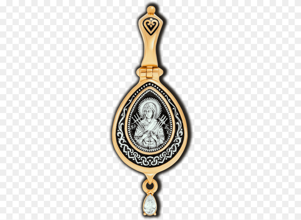 Saint Nicholas Amp Softener Of Evil Hearts Double Sided Locket, Accessories, Pendant, Person, Gold Png Image