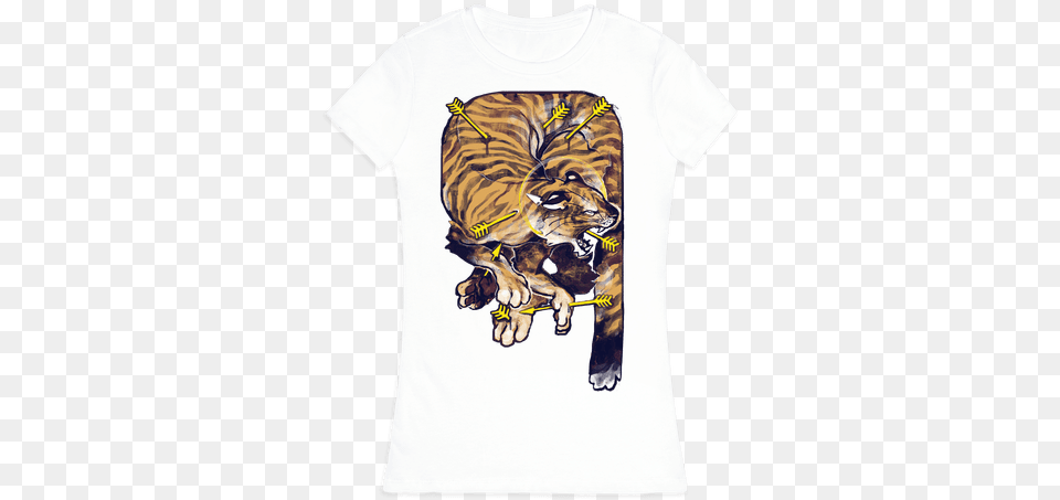 Saint Sebastian Tiger Womens T Shirt Saint Sebastian Tiger Tote Bag Tote Bag Funny Tote, Clothing, T-shirt, Animal, Mammal Free Png Download