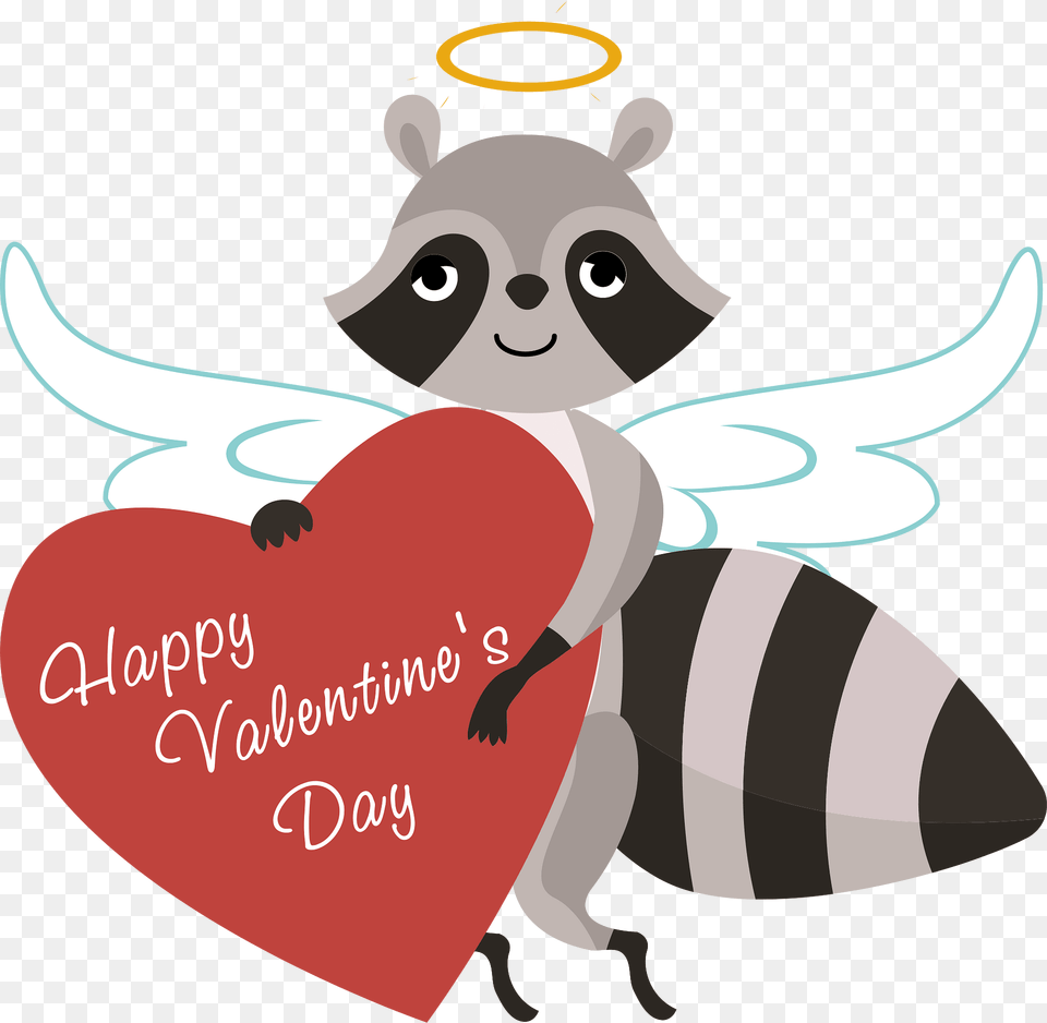 Saint Valentine Racoon Cupid Clipart, Animal, Bear, Mammal, Wildlife Free Png