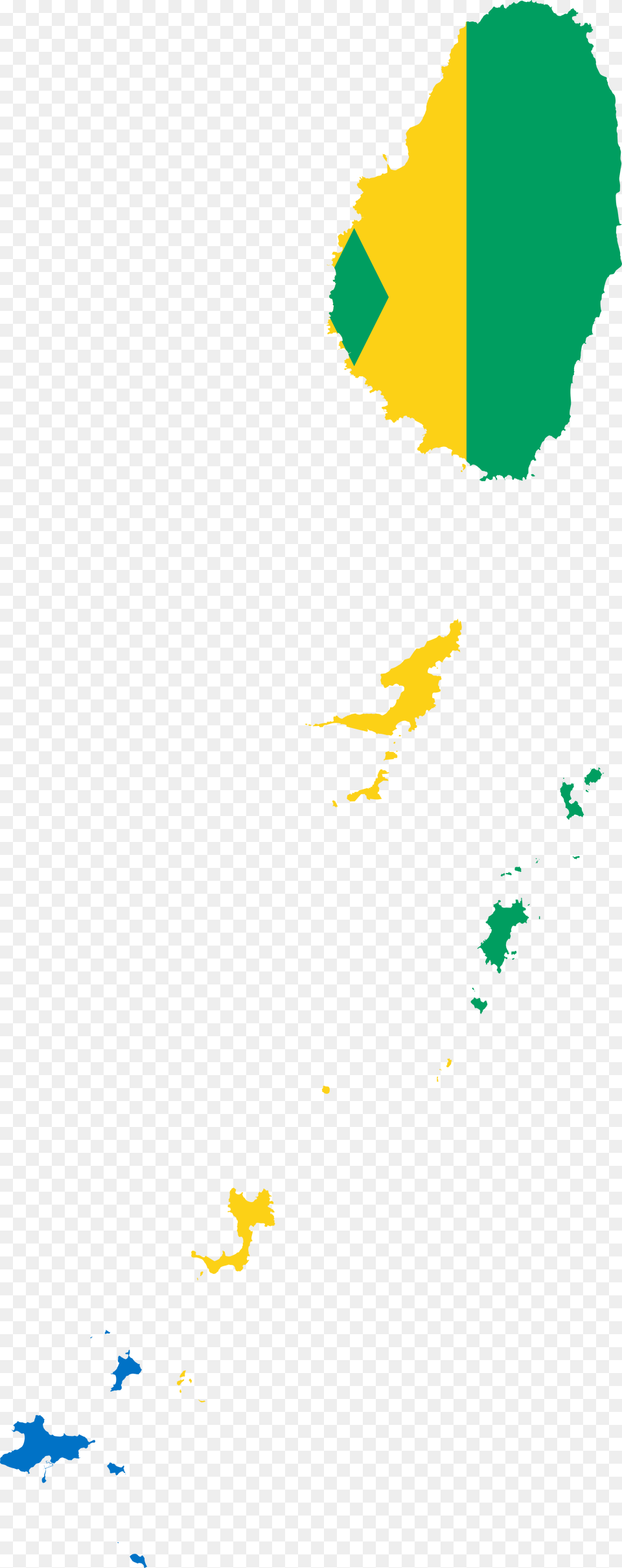 Saint Vincent And The Grenadines Flag Map, Water, Land, Nature, Outdoors Png