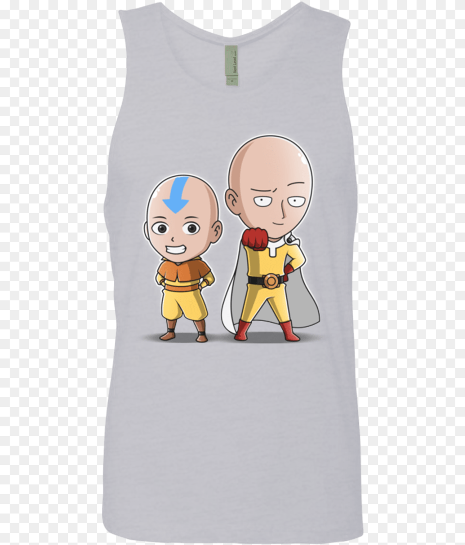 Saitama And Aang Men39s Premium Tank Top Cartoon, Baby, Person, Face, Head Free Png