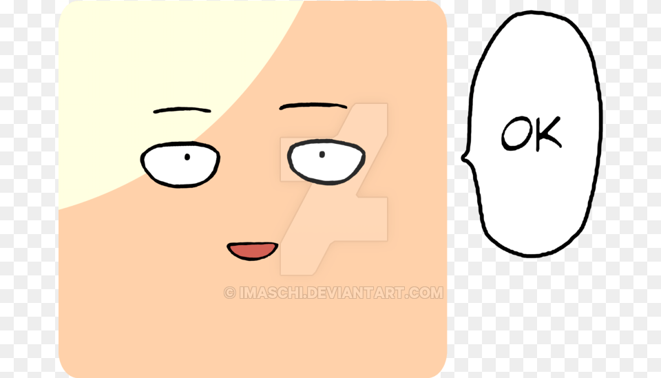 Saitama Ok Face One Punch Man Ok Face Transparent, Head, Person, Text Free Png Download