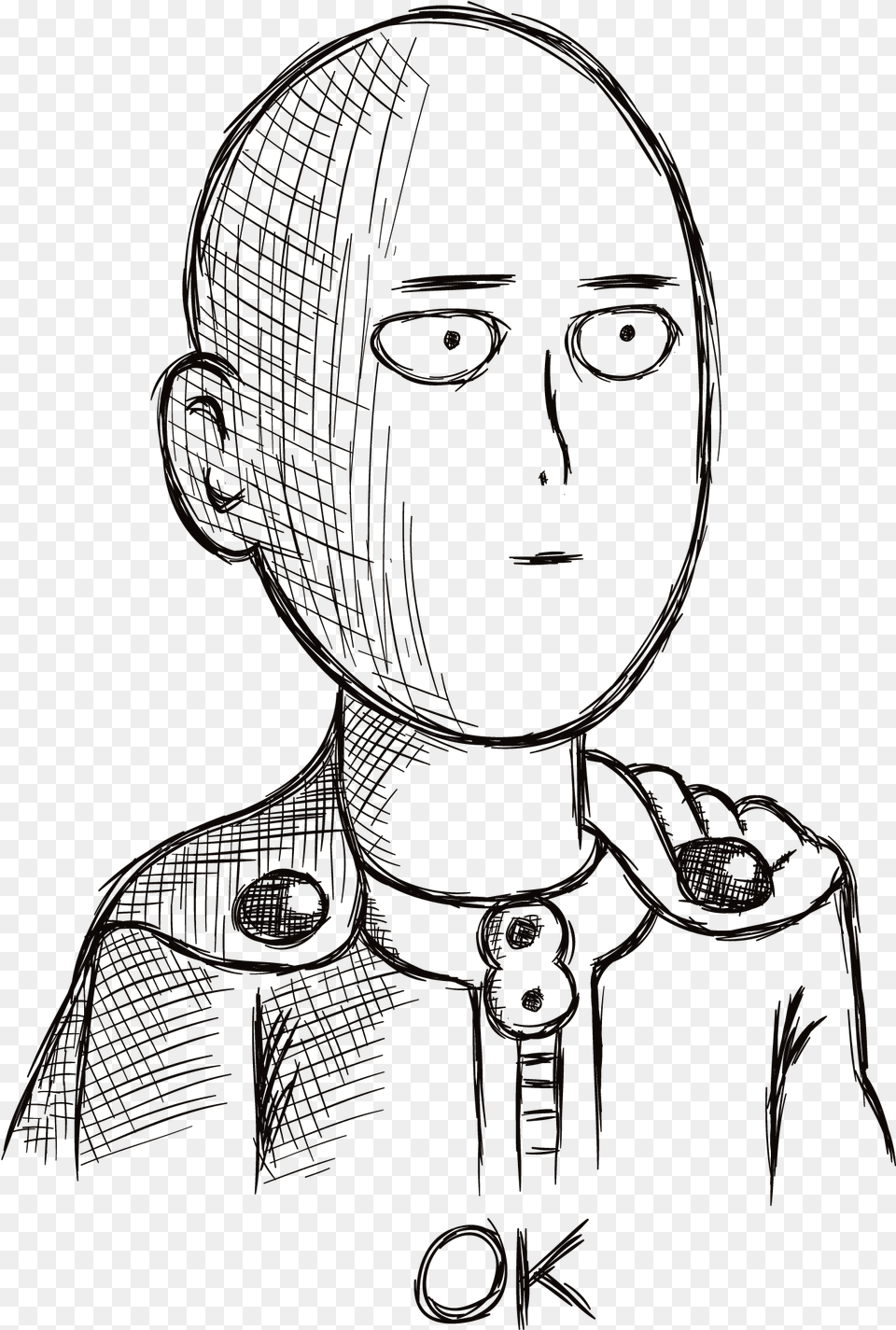 Saitama Ok Face Transparent Saitama Face, Art, Head, Person, Photography Free Png Download