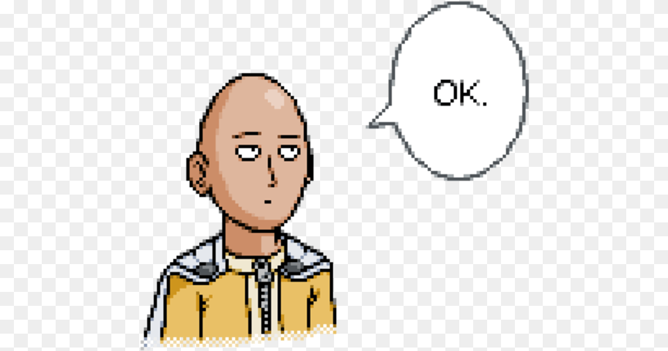 Saitama One Punch Man Face Facial Expression Cartoon One Punch Man Pixel Art Ok, People, Person, Photography, Baby Free Png Download