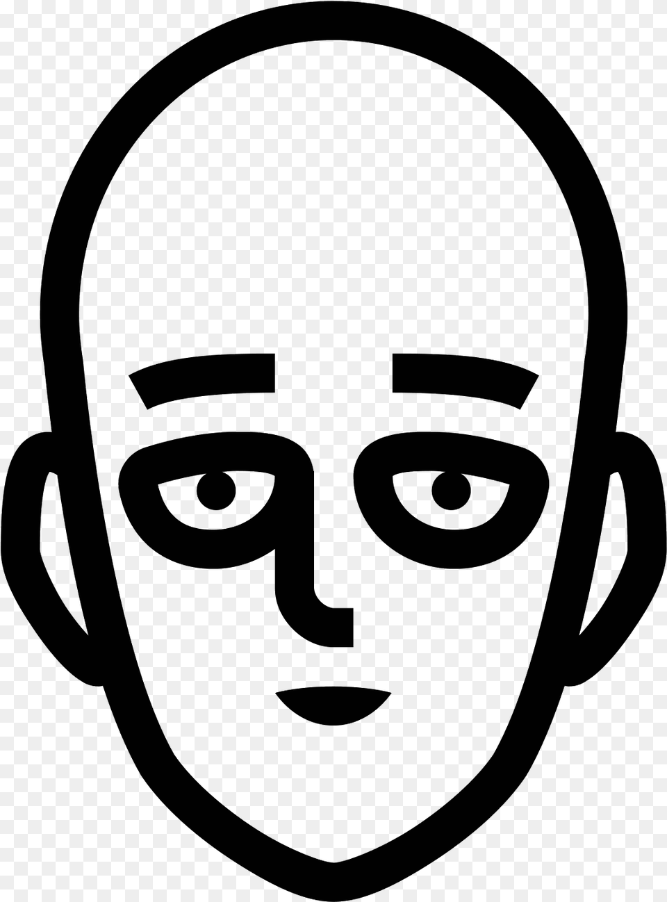 Saitama Saitama Black And White Face, Gray Png