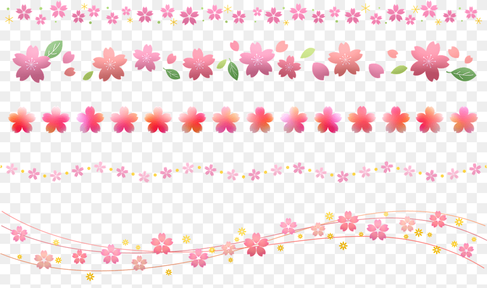 Sakura Border Cherry Blossom Flor Sakura, Pattern, Art, Floral Design, Graphics Free Png