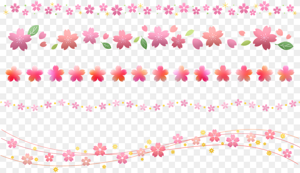 Sakura Border Cherry Blossom Sakura Flower Frame Sakura Border, Pattern, Art, Floral Design, Graphics Free Png