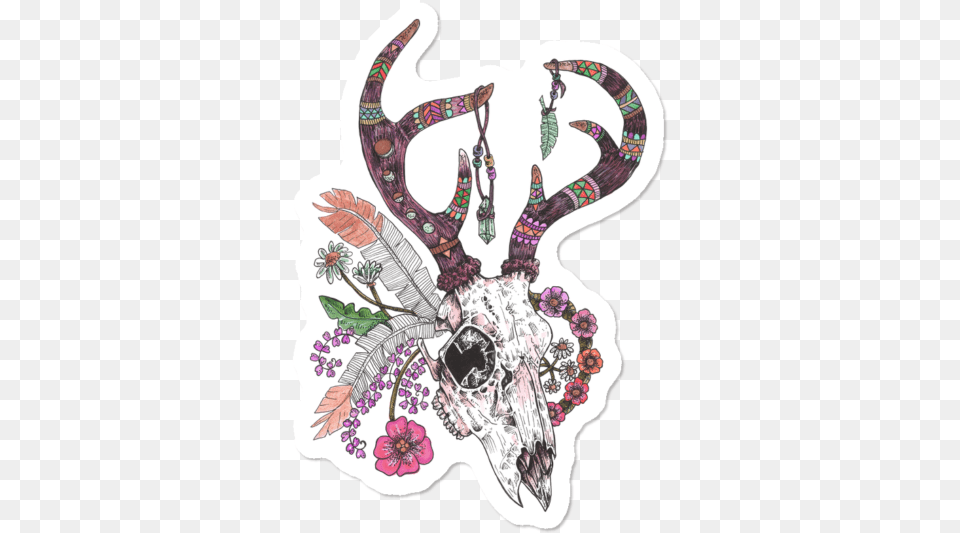 Sakura Deer 3 Floral Design, Art, Drawing, Graphics, Collage Png Image