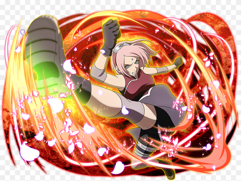 Sakura Haruno Cherry Blossoms On The Front Line, Person, Art, Face, Graphics Png