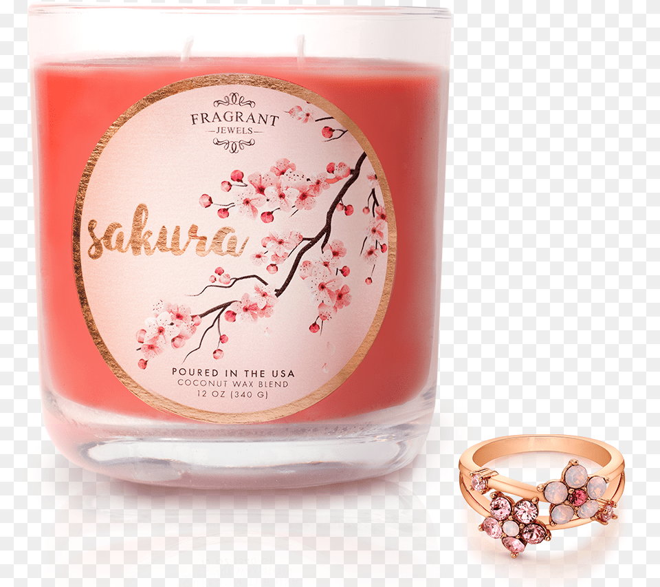 Sakura Jewel Candle Engagement Ring, Flower, Plant, Accessories, Jewelry Free Png