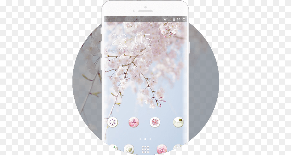 Sakura Theme Android U2013 U Launcher 3d Iphone, Flower, Plant, Electronics, Phone Png Image