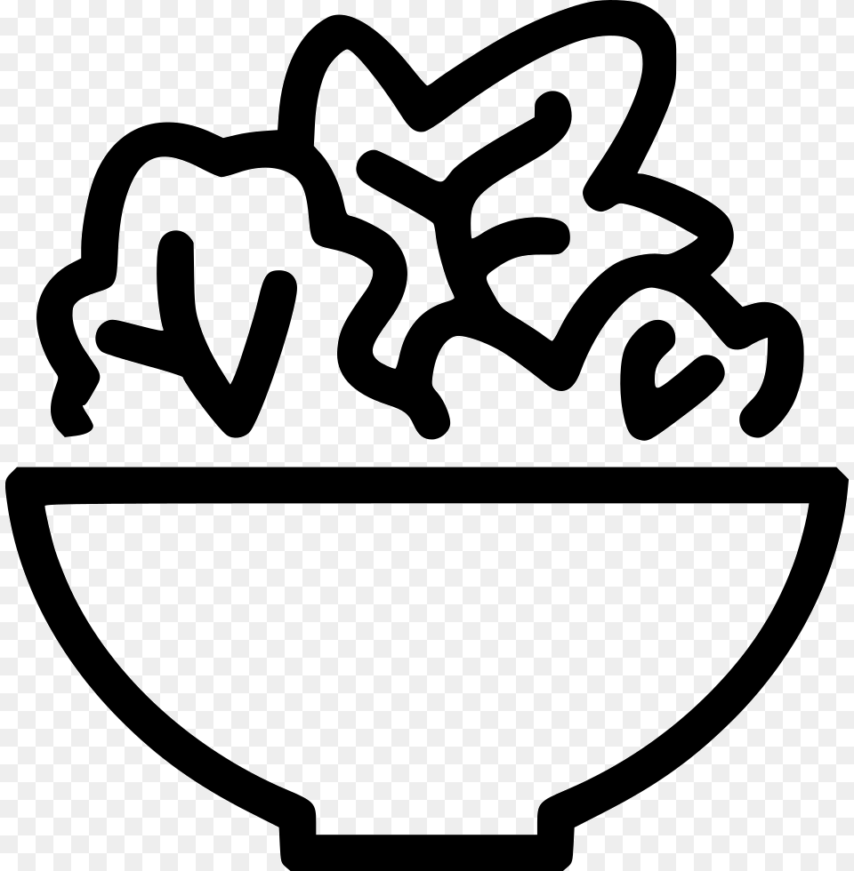 Salad Bowl Salad Icon, Stencil, Cream, Dessert, Food Png
