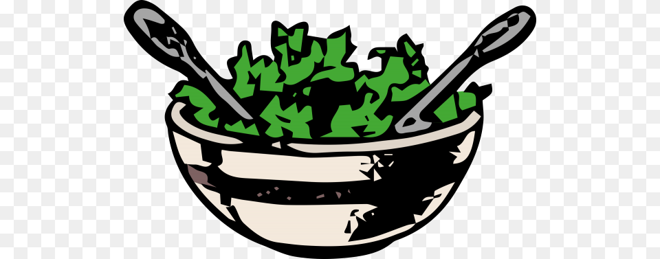 Salad Clipart Nice Clip Art, Cutlery, Plant, Bowl, Potted Plant Free Png