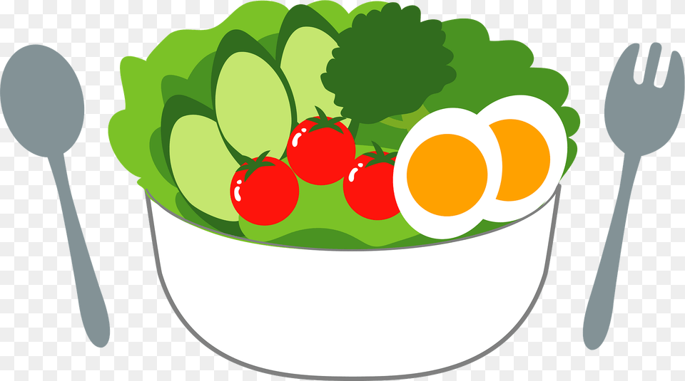 Salad In A Bowl Clipart, Cutlery, Food, Fork, Lunch Free Png Download