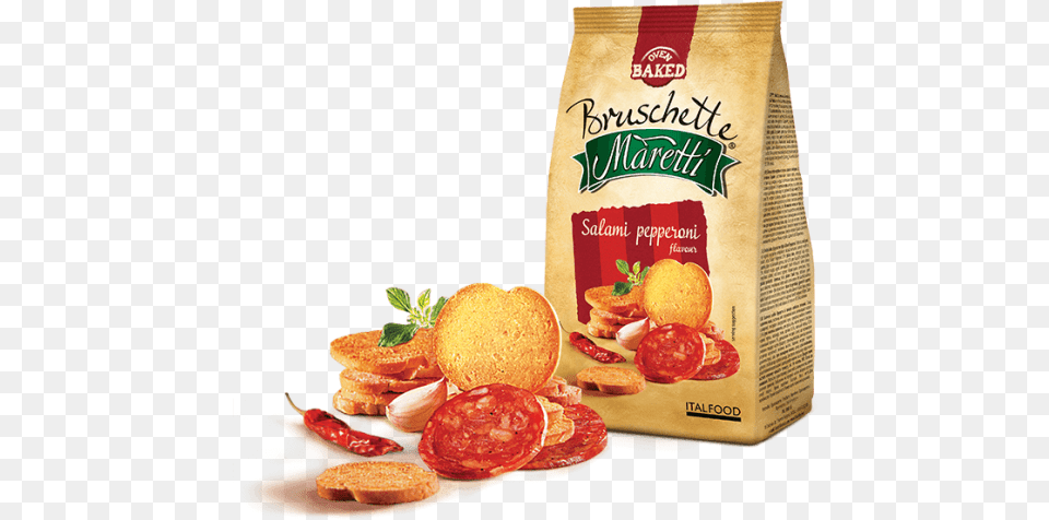 Salami Pepperoni Bruschette Maretti, Bread, Food Png Image