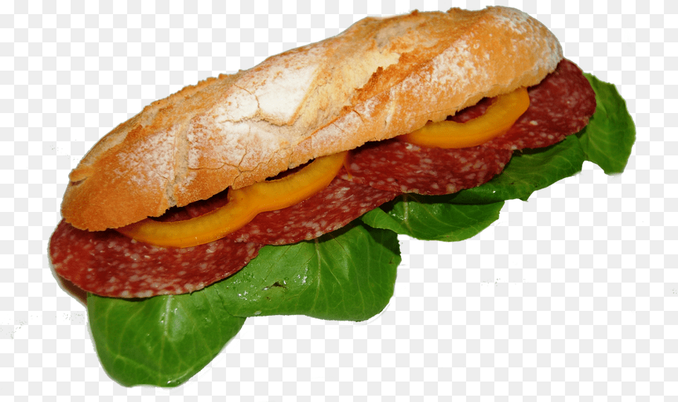 Salami Sandwich Transparent, Burger, Food, Bread Free Png Download