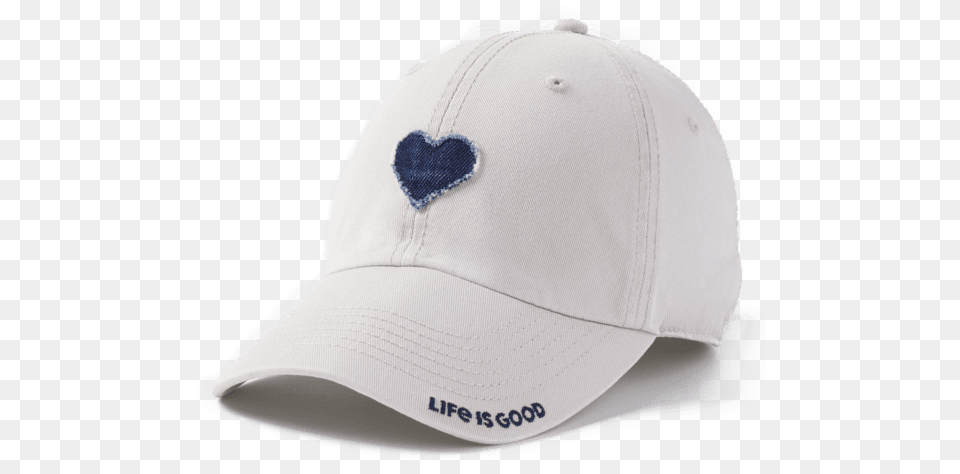Sale Denim Heart Tattered Chill Cap Life Is Good Official Life Is Good Heart Tattered Chill Cap, Baseball Cap, Clothing, Hat, Hardhat Free Png Download