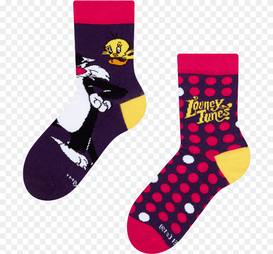 Sale Looney Tunes Kids Socks Sylvester And Tweety Sock, Clothing, Hosiery, Person Png