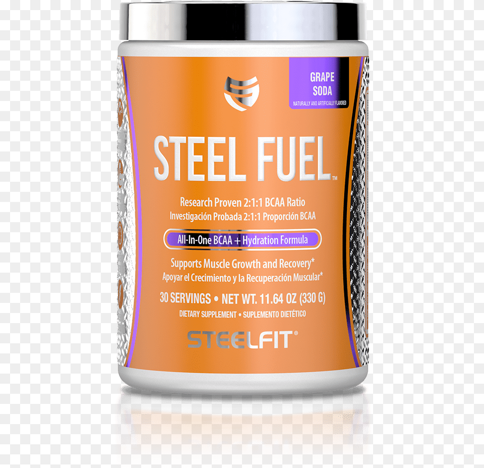 Sale Steel Fuel Bcaa Packaging And Labeling, Bottle, Cosmetics, Sunscreen Png