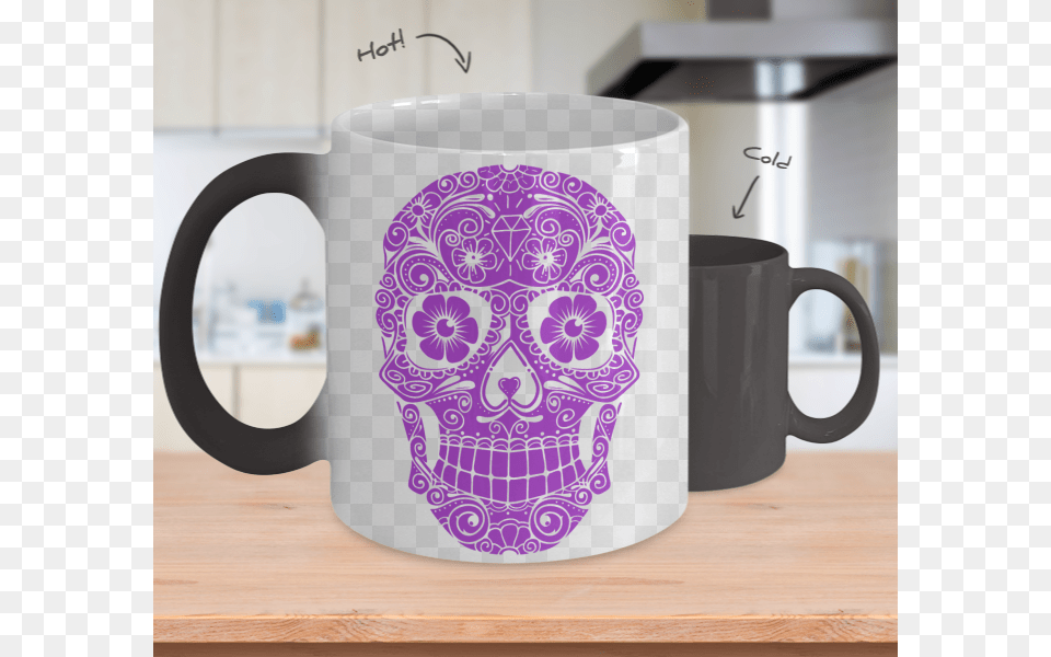 Sale Sugar Skull Color Changing Mug Golfers Prayer Heat Changing Golf Coffee Mug For Golf, Cup, Beverage, Coffee Cup Free Png
