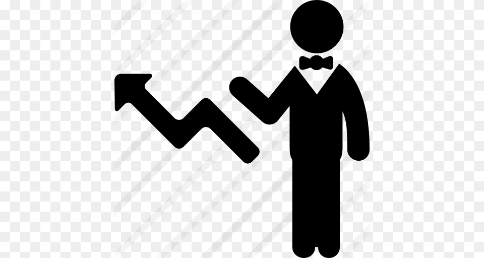 Sales Symbol Of Up Arrow And A Businessman, Gray Free Png