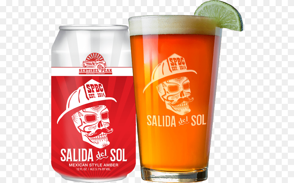 Salida Del Sol Amber, Alcohol, Lager, Glass, Beverage Png Image