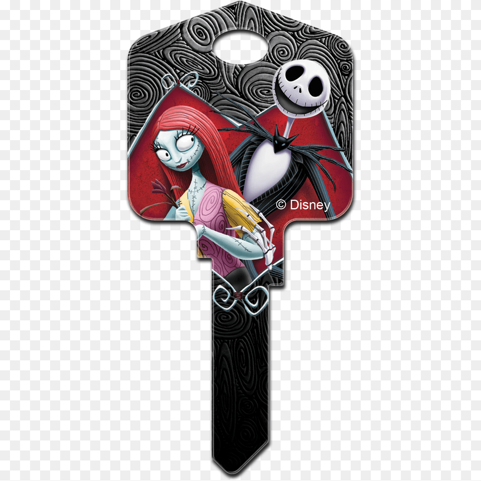 Sally And Jack Skellington Key Blanks From Tim Burton39s Disney Nightmare Before Christmas Jack And Sally, Cross, Symbol, Face, Head Free Transparent Png