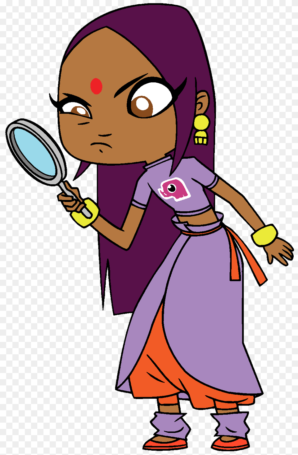 Sally Bollywood Holding A Magnifying Glass, Baby, Book, Comics, Person Free Png Download