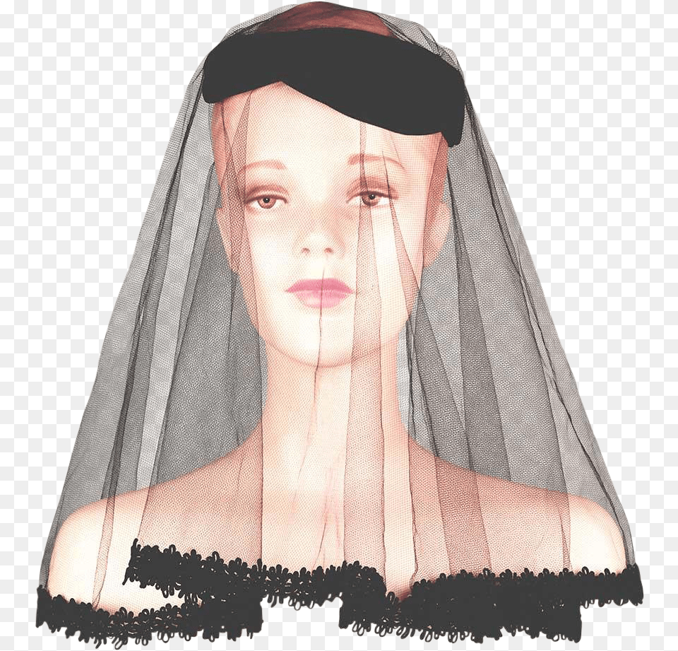 Sally Victor Hat With Original Veilhistorically Important Bridal Veil, Clothing, Adult, Wedding, Person Free Transparent Png