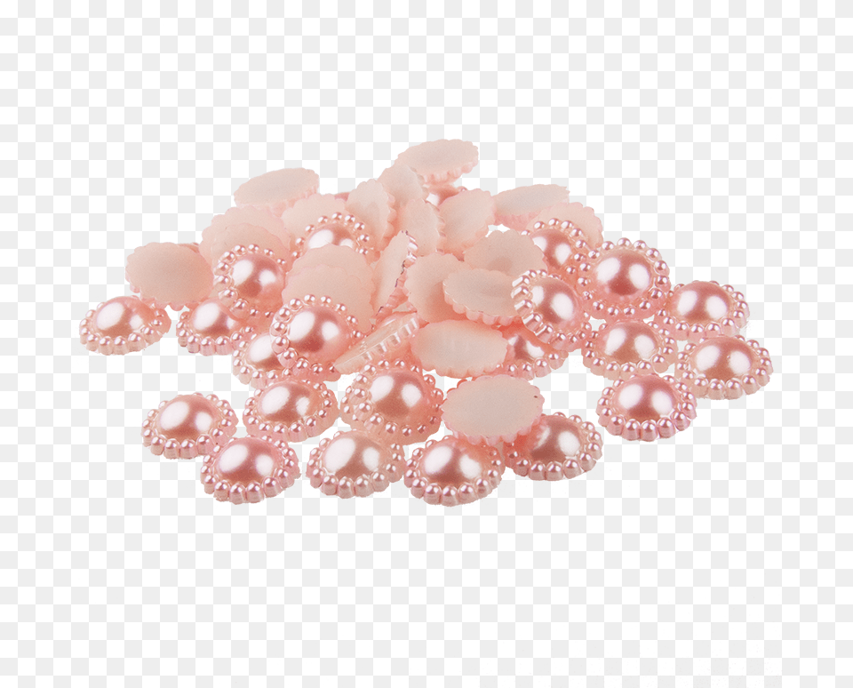 Salmon Pink Flower Shape Flat Back Pearl 12mm Pink, Accessories, Jewelry Free Png