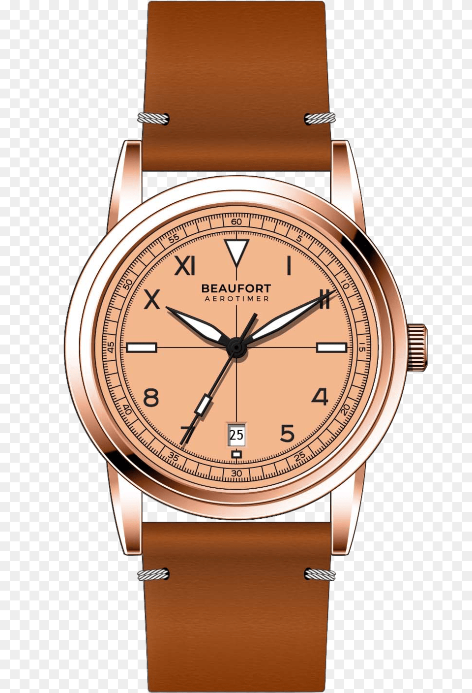 Salmon Rose Gold Automatic Watch Beaufort Watch, Arm, Body Part, Person, Wristwatch Png