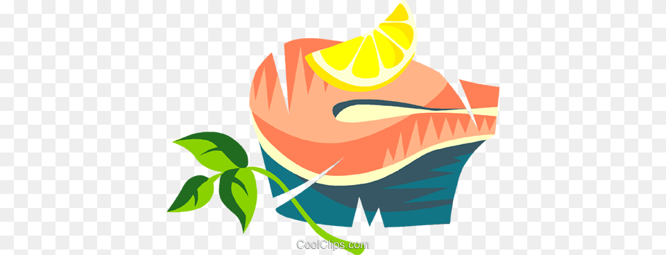 Salmon Steak With Lemon Royalty Vector Clip Art Illustration, Citrus Fruit, Food, Fruit, Grapefruit Free Transparent Png