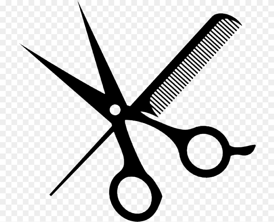 Salon Accessories Scissors And Comb Transparent, Bow, Weapon, Blade, Shears Free Png