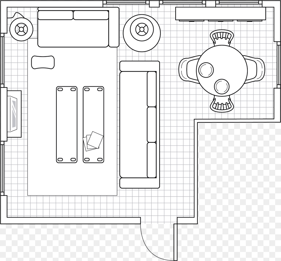 Salon Con Mesa Plano, Diagram, Cad Diagram Free Transparent Png