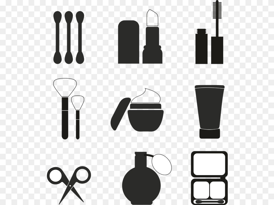 Salon Make Up Makeup Make Up Lips Lipstick Hair Makeup Black And White, Cutlery, Spoon, Light Free Transparent Png