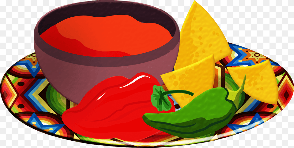 Salsa And Chips Clipart, Food, Meal, Dish, Saucer Png