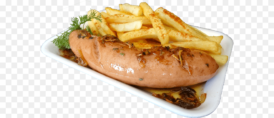 Salsicha Com Ervas E Batata Potato, Food, Food Presentation, Fries Free Png