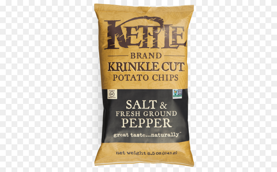 Salt Amp Fresh Ground Pepper Krinkle Cut Potato Chips Kettle Chips Cracked Pepper, Powder, Food, Book, Publication Png Image