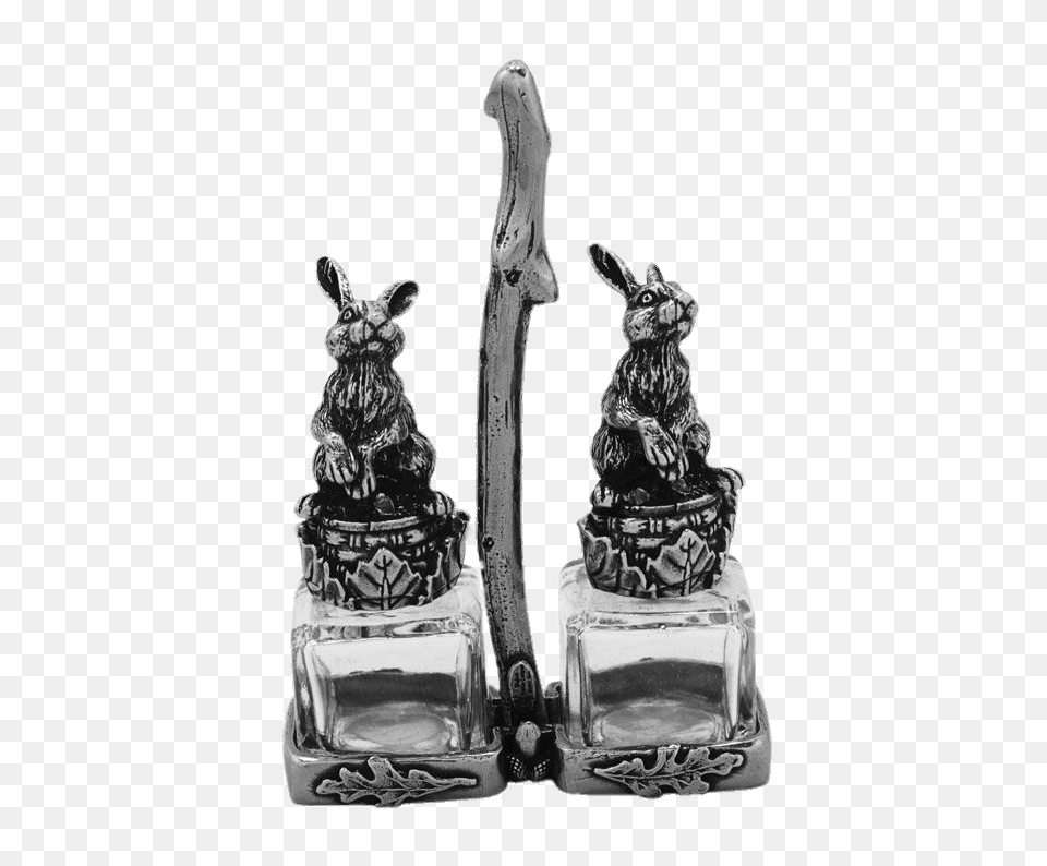 Salt And Pepper Set Little Rabbits, Figurine, Smoke Pipe Free Png