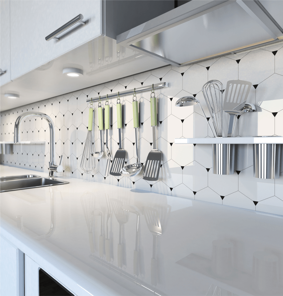 Salt Glass Backsplash Kitchen Room Design, Indoors, Interior Design, Sink, Cutlery Free Png Download